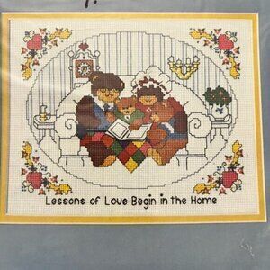 Dimensions Vintage 1983 Cross Stitch Kit‎ LESSONS OF LOVE 14-Count Needlecraft